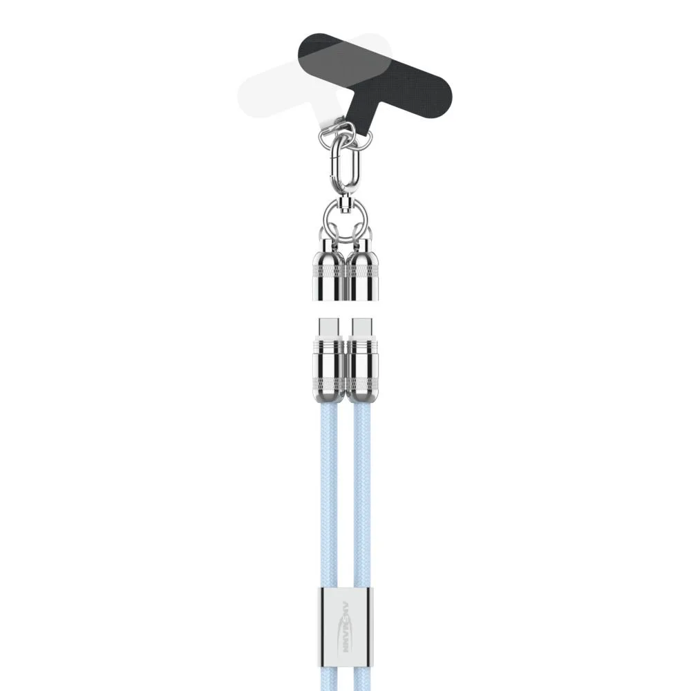 Kabel smyczkowy Ansmann USB-C/C,60W120cm,niebieski — zdjęcie 1
