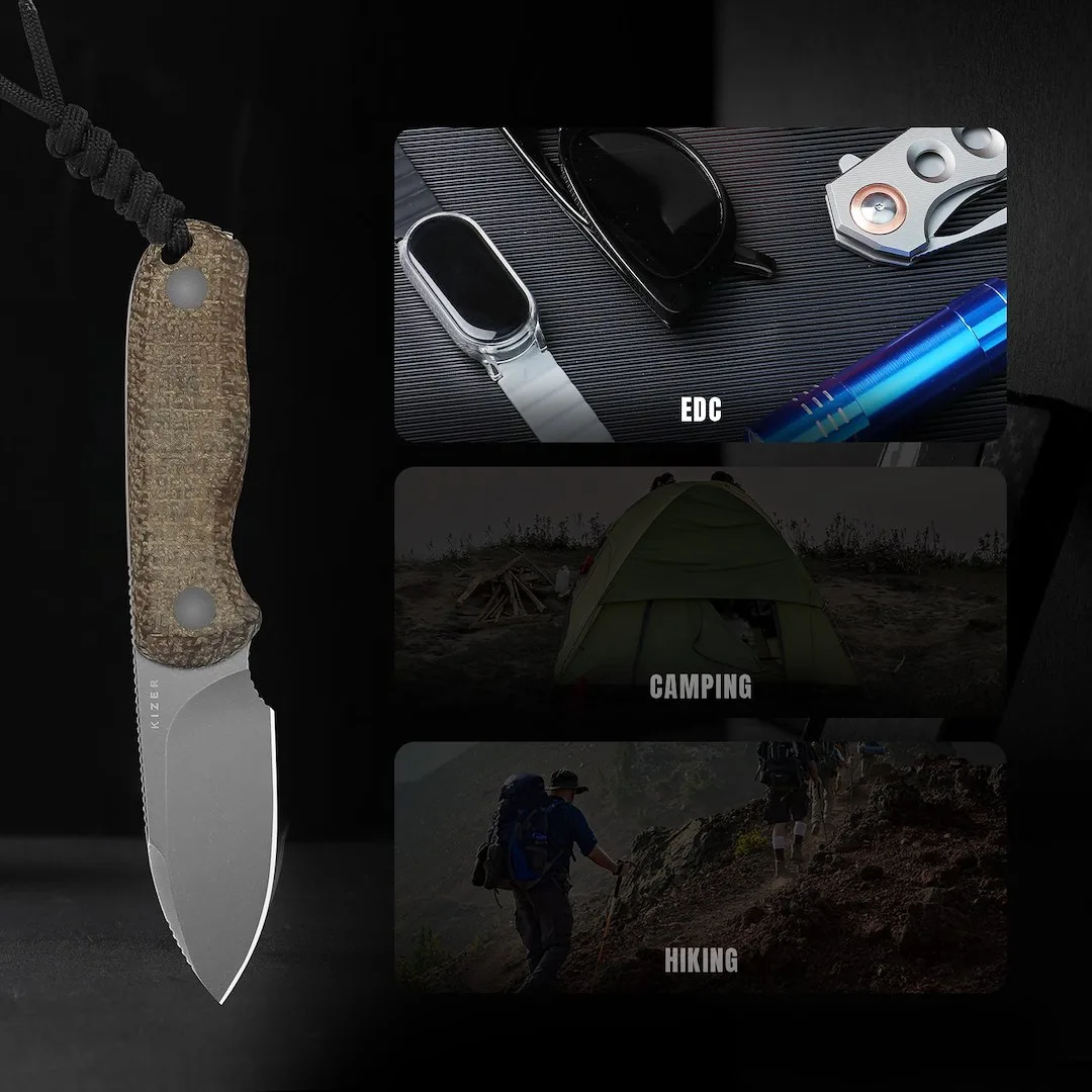 Nóż Kizer Drop Bear Fix Burlap Micarta 14C28N — zdjęcie 16