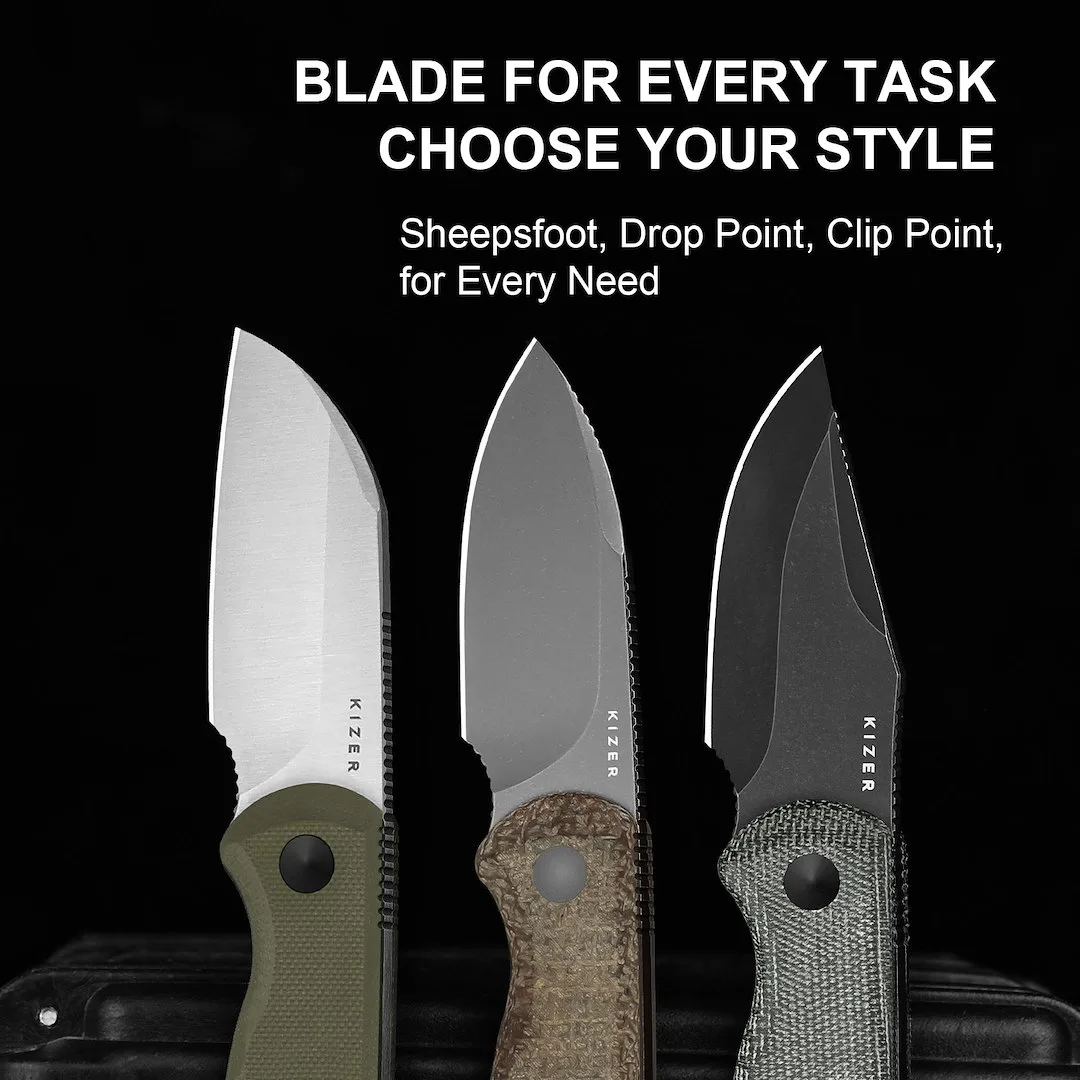 Nóż Kizer Drop Bear Fix Burlap Micarta 14C28N — zdjęcie 15