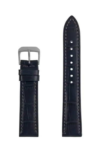 Pasek skórzany Zeppelin, czarny 18 mm — zdjęcie 2