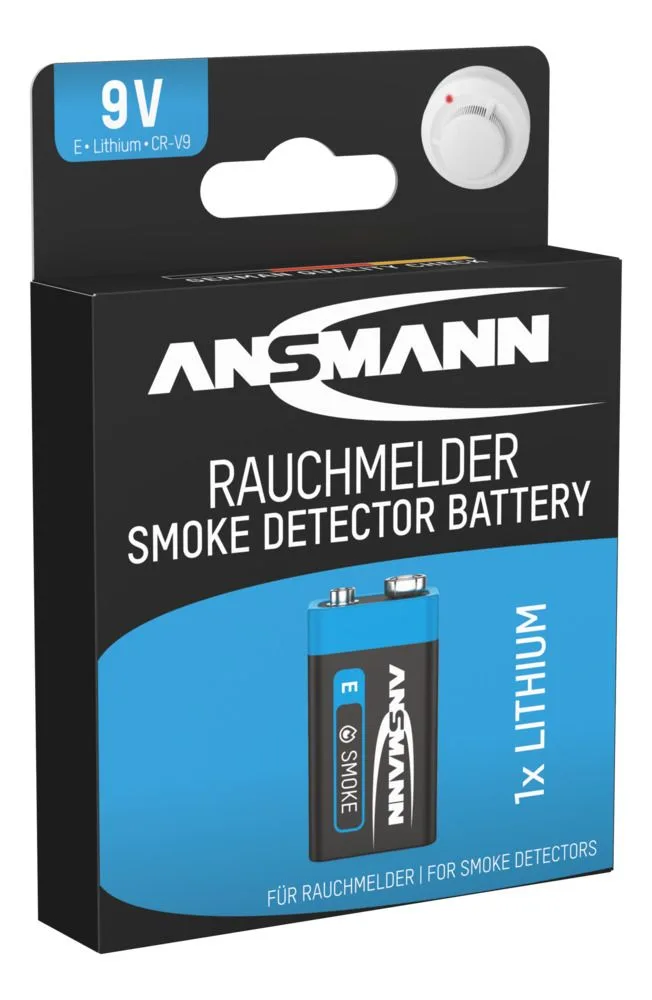 Bateria litowa Ansmann E / PP3 9V do czujnika dymu — zdjęcie 3