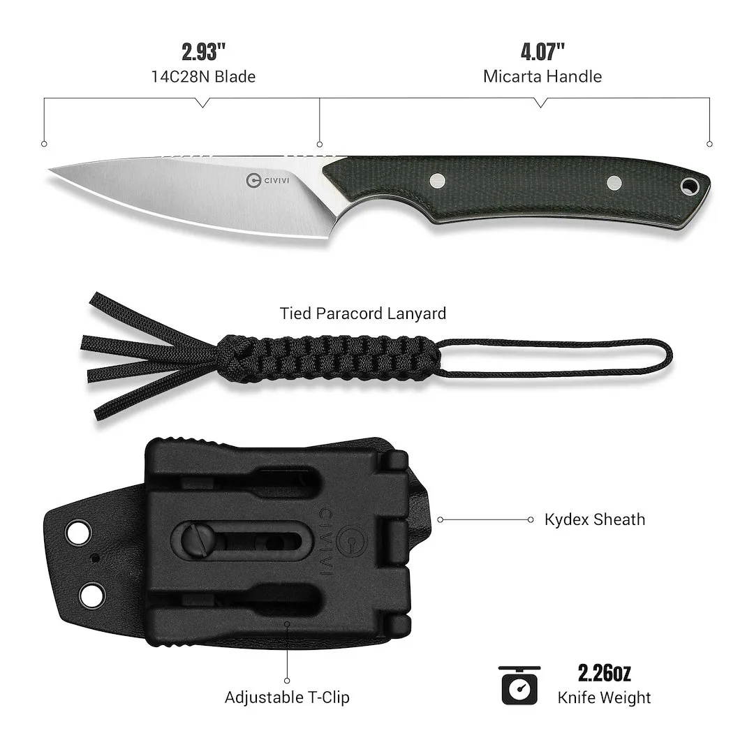 Nóż Civivi High Grass Field Fixed 14C28N Micarta — zdjęcie 5