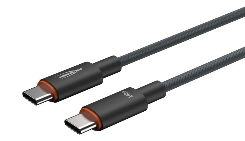 Kabel Ansmann USB-C/C, 140W, 60 cm, antracyt — zdjęcie 3