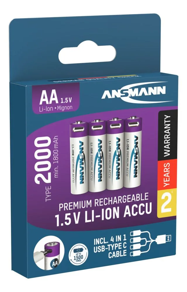 Akumulatory Ansmann Li-Ion AA typ 2000, 4 szt — zdjęcie 8