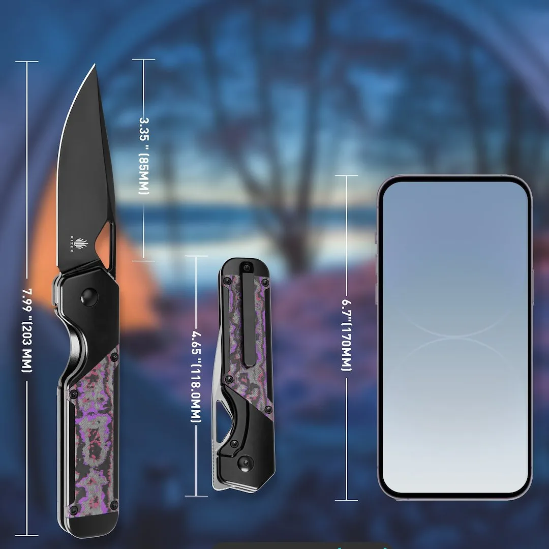 Nóż Kizer Militaw Titanium+Fat Carbon S45VN — zdjęcie 15