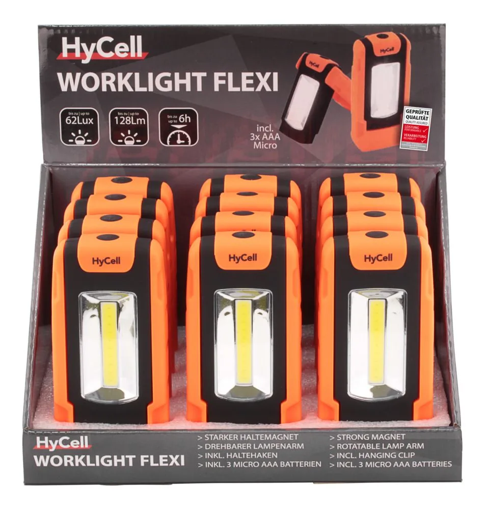 Lampa warsztatowa HyCell COB LED Flexi, 3xAAA — zdjęcie 6