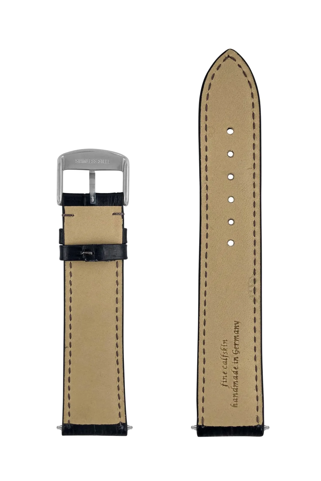 Pasek skórzany Zeppelin granatowy 22 mm — zdjęcie 3
