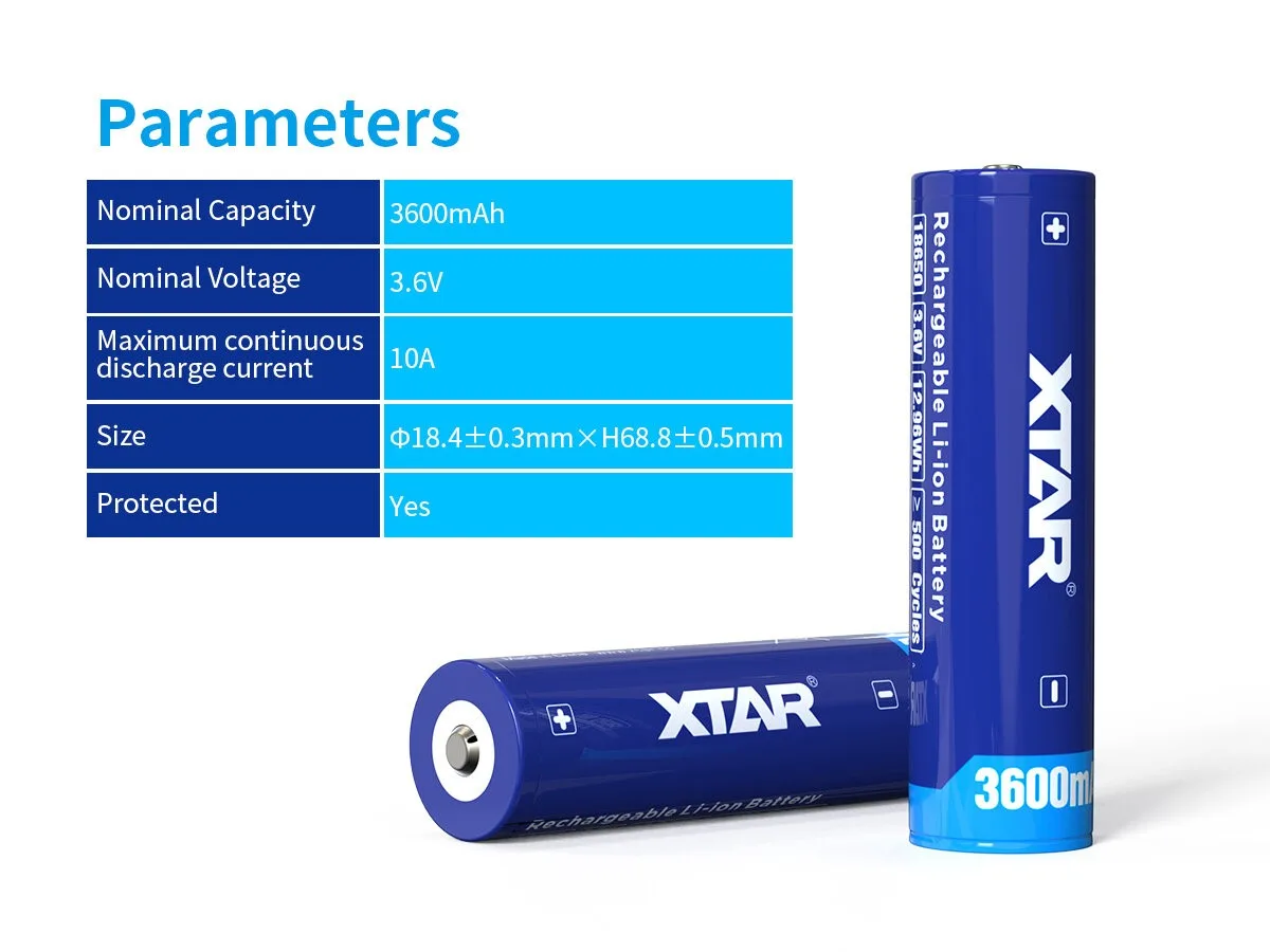 Akumulatorek Xtar ICR18650 Li-Ion 3,6V 3600 mAh — zdjęcie 5