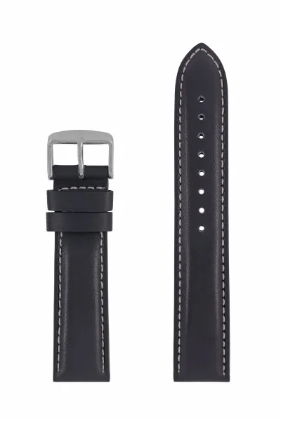 Pasek skórzany Zeppelin czarny, 22 mm — zdjęcie 2