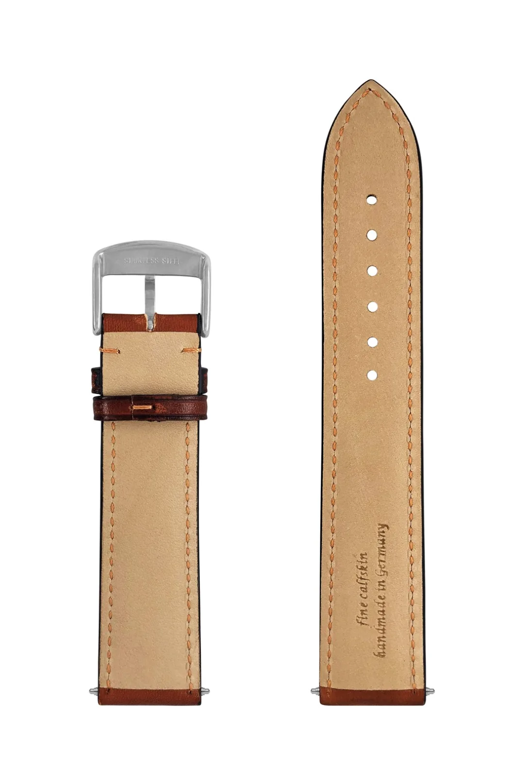 Pasek skórzany Zeppelin brązowy 22 mm — zdjęcie 3