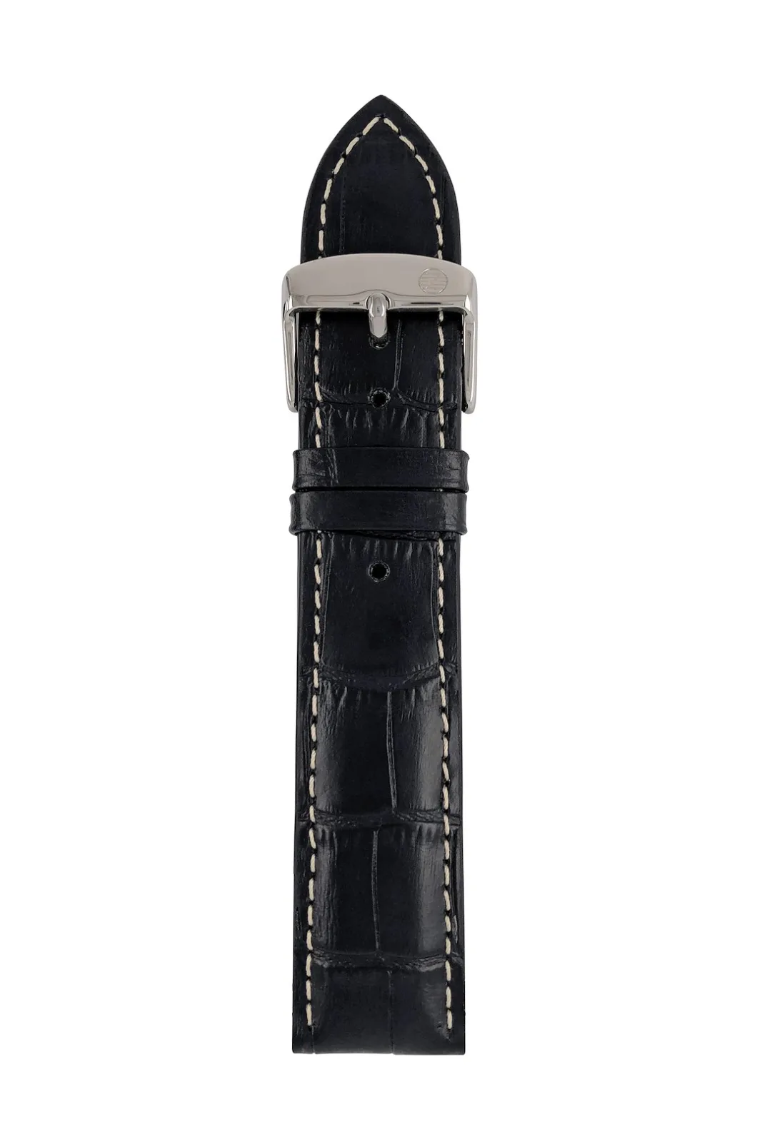 Pasek skórzany Zeppelin, czarny 22 mm — zdjęcie 1