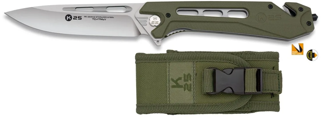 Nóż K25 25243 Tactical CNC XL Green G10