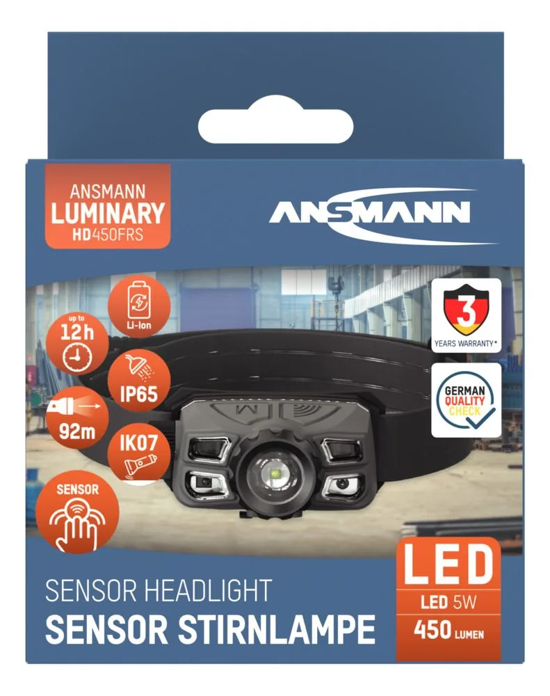 Latarka czołowa LED Ansmann HD450FRS, 450 lm, aku — zdjęcie 8