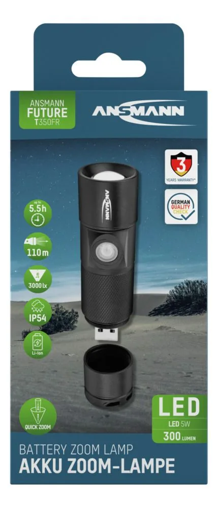 Latarka Ansmann LED Future T350FR USB,300 lm aku — zdjęcie 9