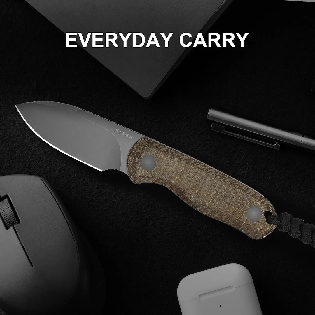 Nóż Kizer Drop Bear Fix Burlap Micarta 14C28N — zdjęcie 17