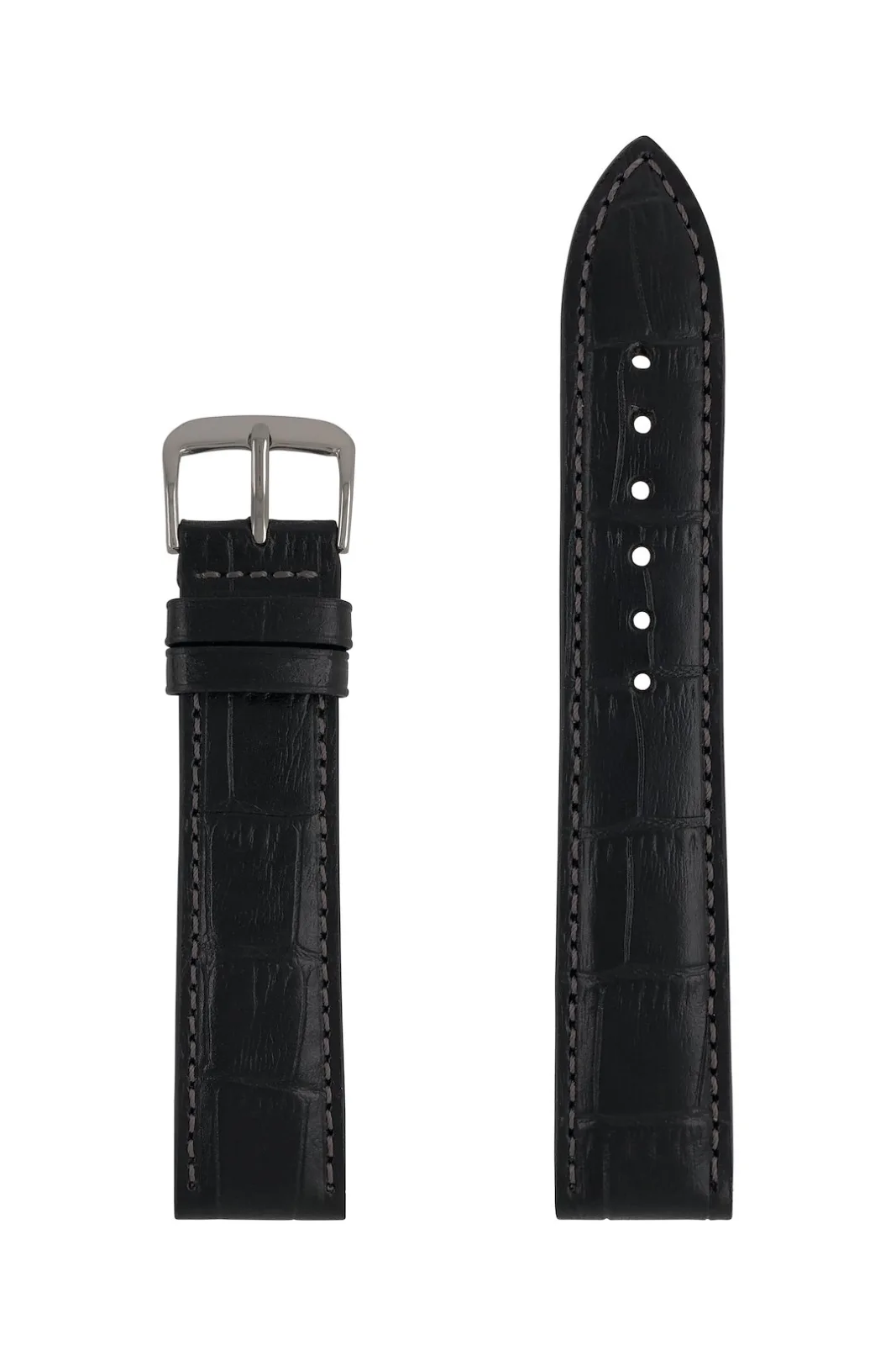 Pasek skórzany Zeppelin czarny, 20 mm — zdjęcie 2