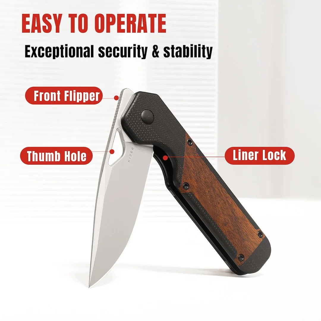 Nóż Kizer Militaw G10+Mkuruti 154CM — zdjęcie 12