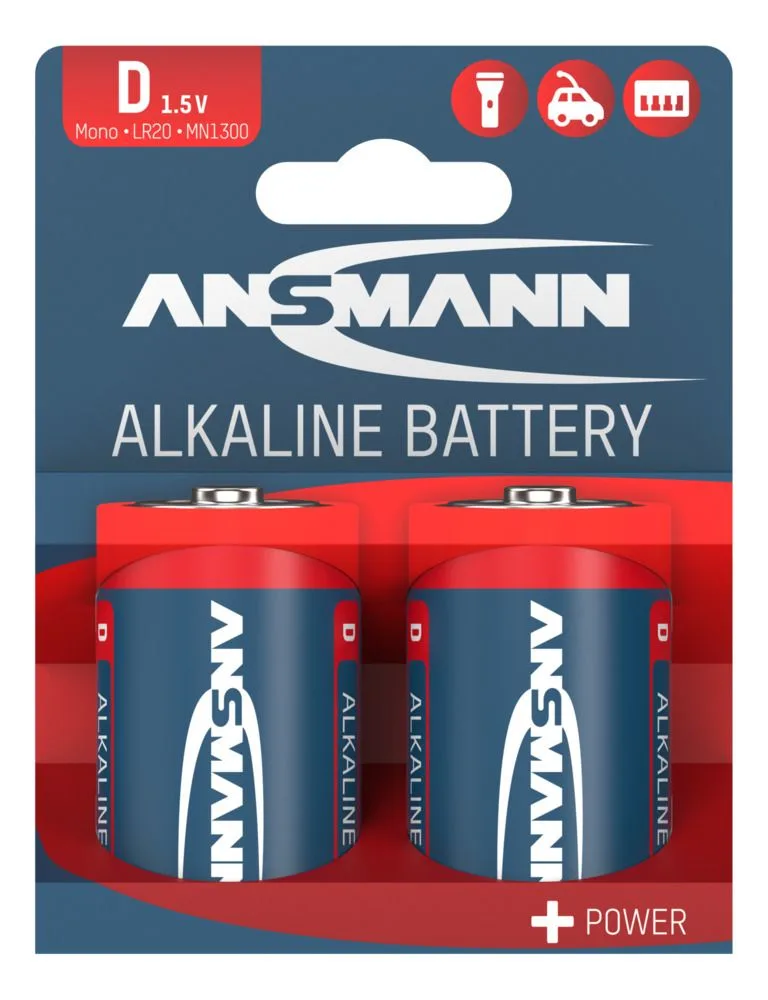 Baterie alkaliczne Ansmann D / LR20, 2 szt. — zdjęcie 1
