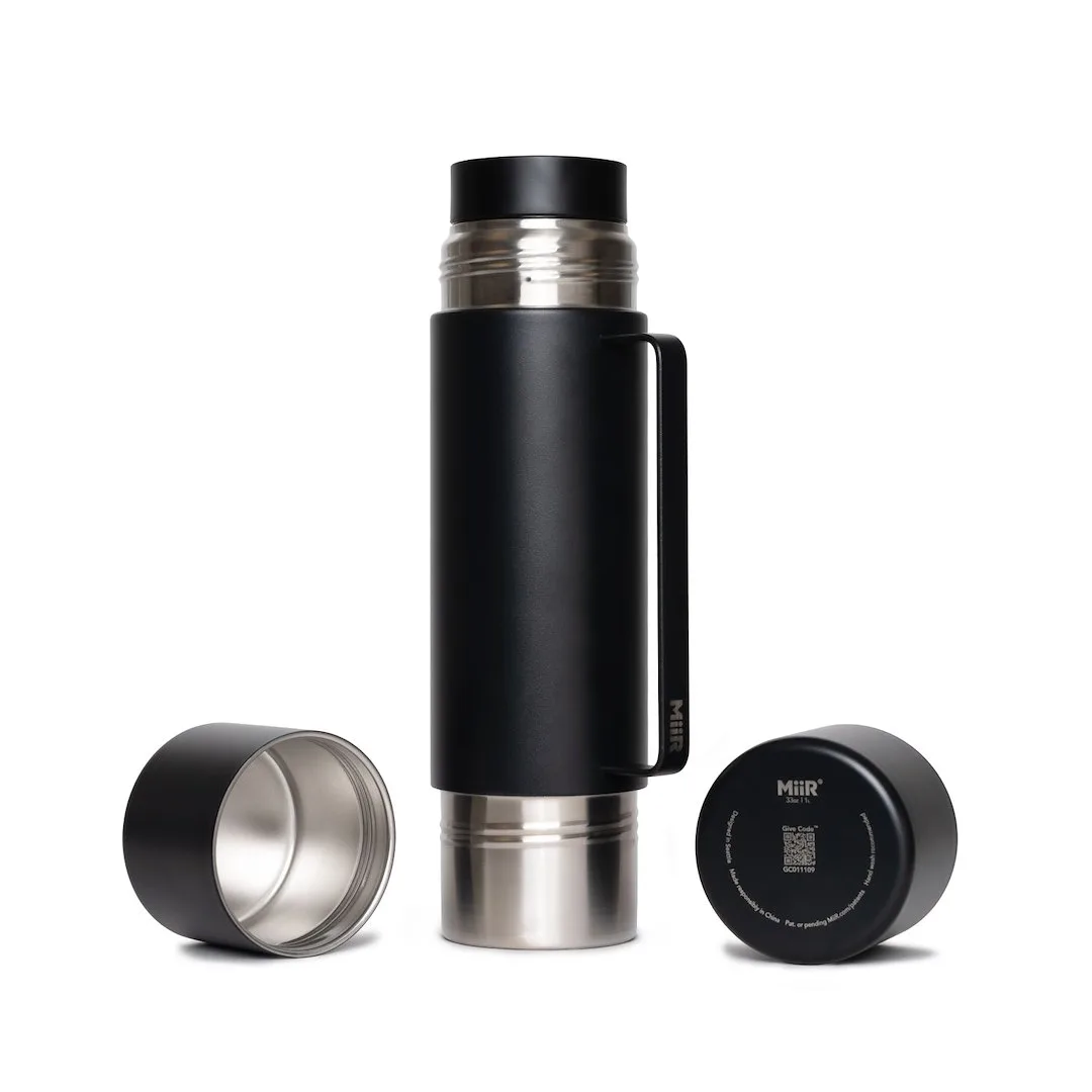 Termos MiiR z dwoma kubkami Tomo 1l Black — zdjęcie 3