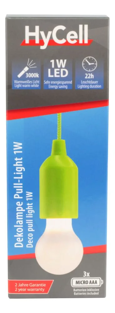 Żarówka LED HyCell PL1W, 25 lm, 3xAAA, zielona — zdjęcie 4
