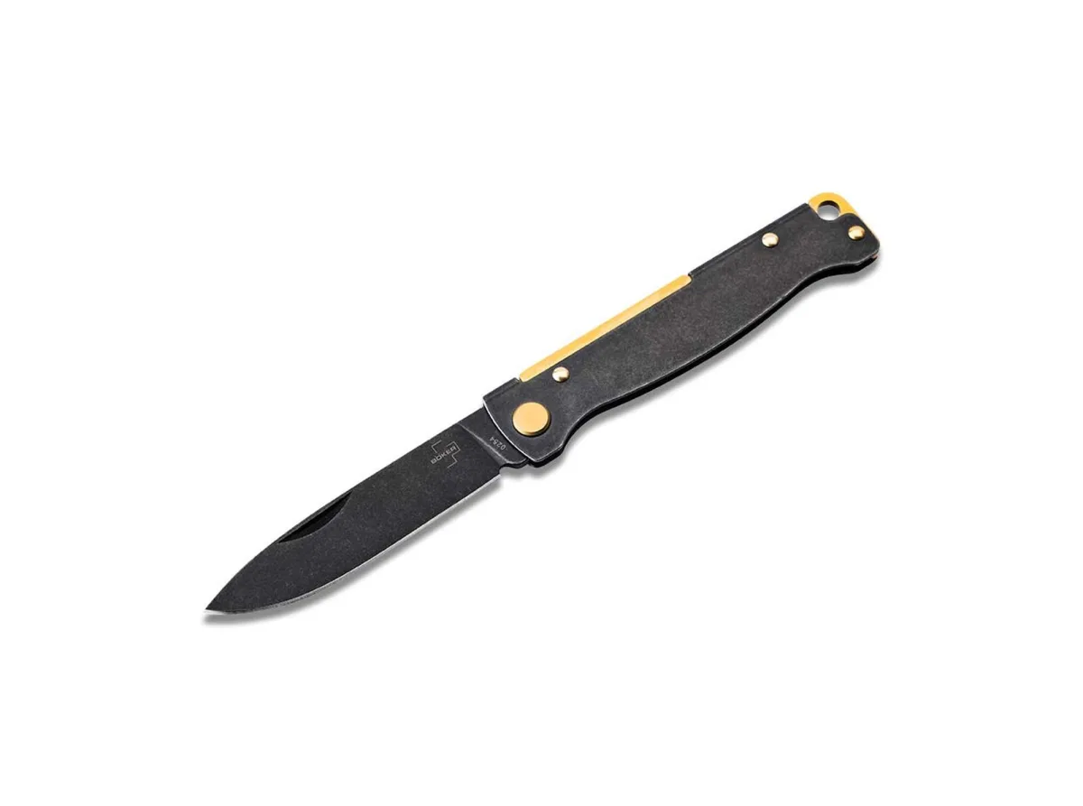 Nóż Böker Plus Atlas Black Stonewash Brass — zdjęcie 1