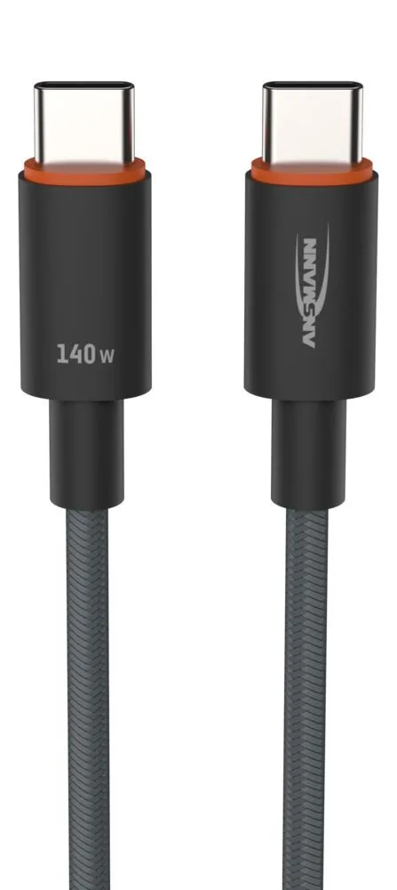 Kabel Ansmann USB-C/C, 140W, 60 cm, antracyt — zdjęcie 2