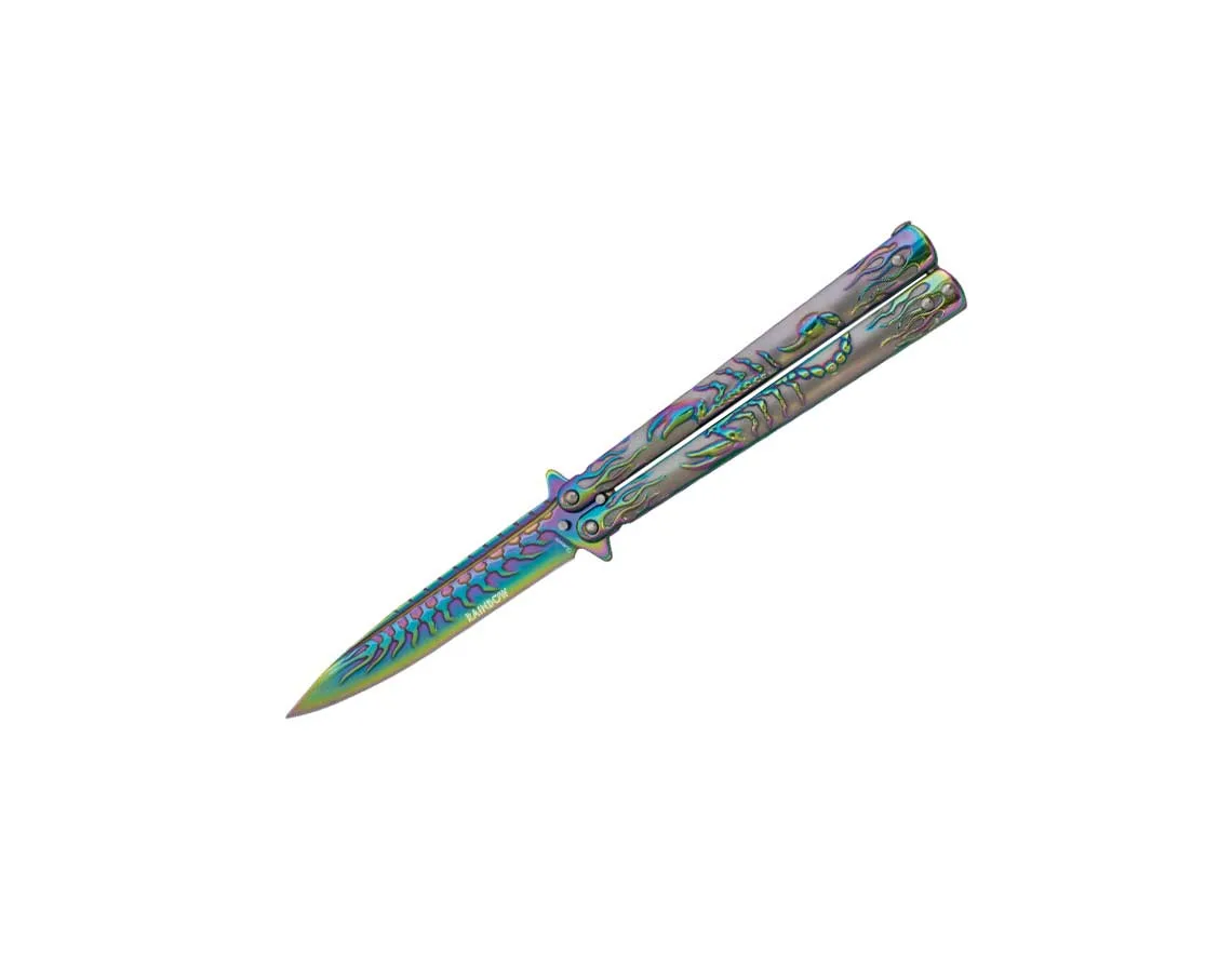 Nóż Albainox 02280 Rainbow Scorpion Balisong