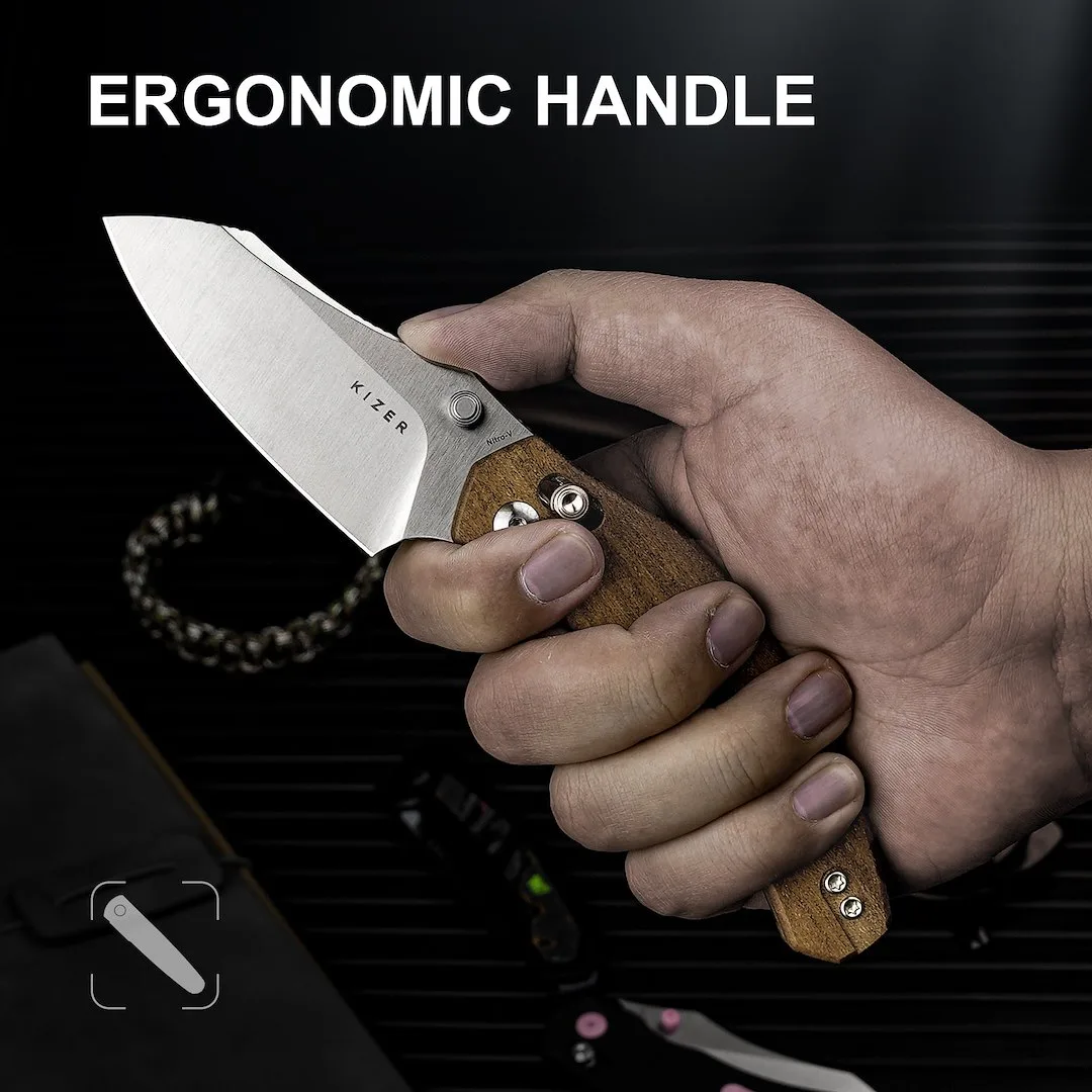 Nóż Kizer Bulldog Mkuruti Wood Nitro-V — zdjęcie 13