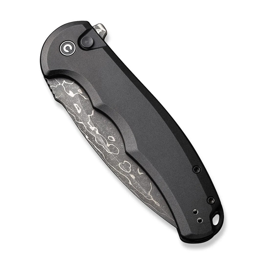 Nóż CIVIVI Button Lock Praxis Alu Black Damast — zdjęcie 4