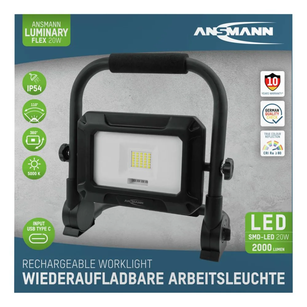 Lampa robocza Ansmann FL20W-R, 2000 lm, aku — zdjęcie 8