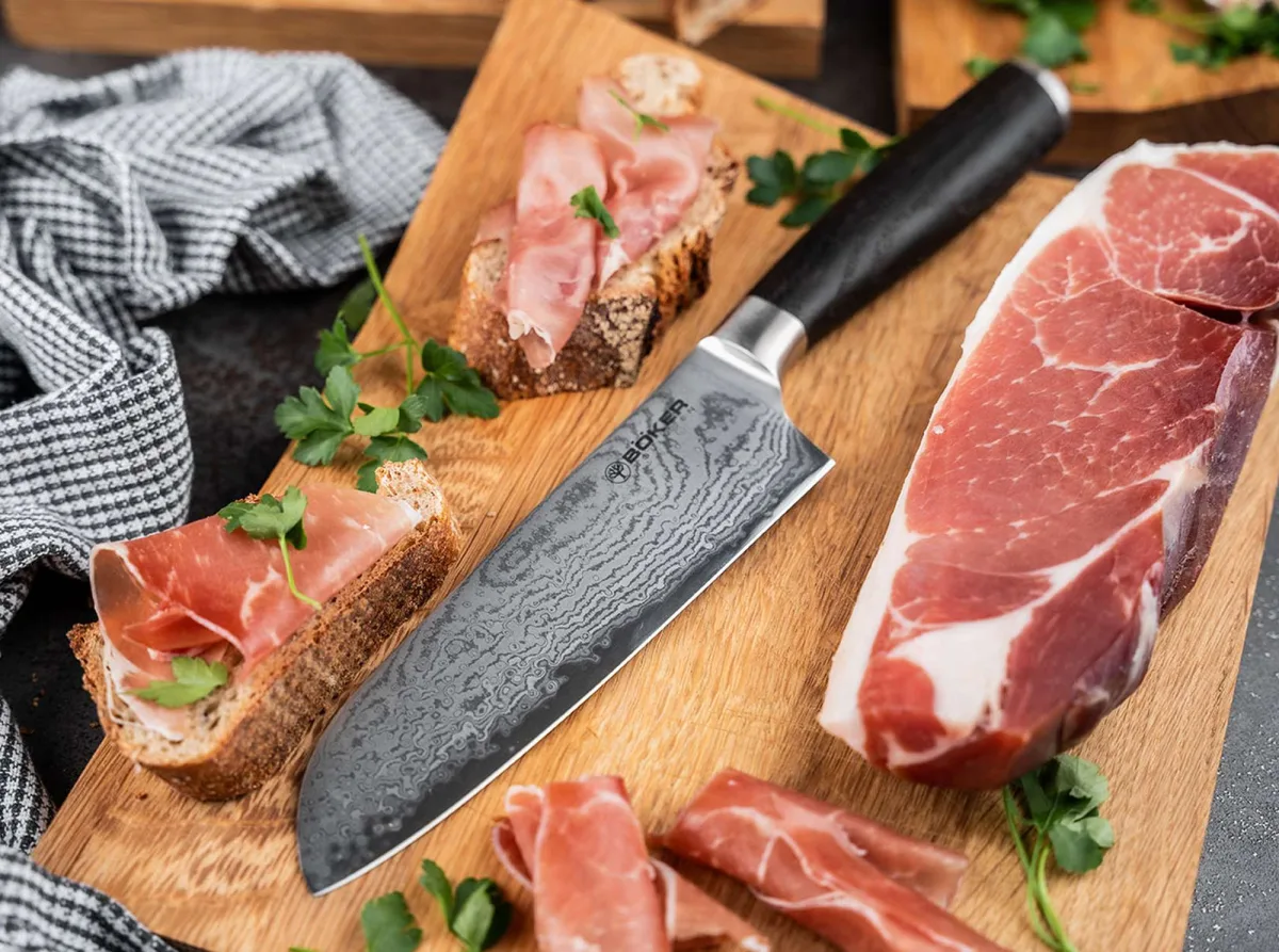 Nóż Böker Meisterklinge Damast Santoku — zdjęcie 2