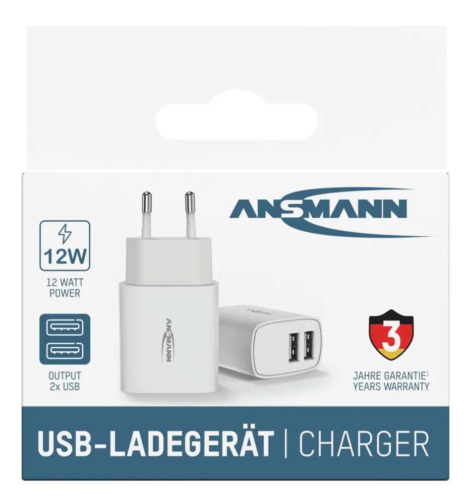 Ładowarka Ansmann HC212 biała 2x USB 12W, 2.4A — zdjęcie 8