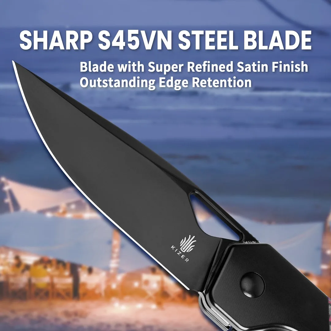 Nóż Kizer Militaw Titanium+Fat Carbon S45VN — zdjęcie 11