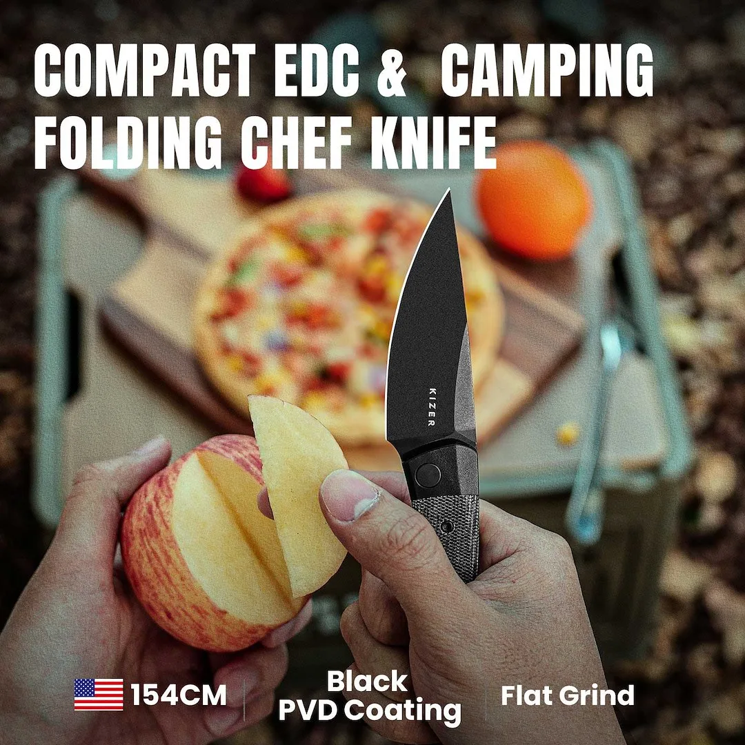 Nóż Kizer Mini Momo Aluminum+Micarta 154CM — zdjęcie 9