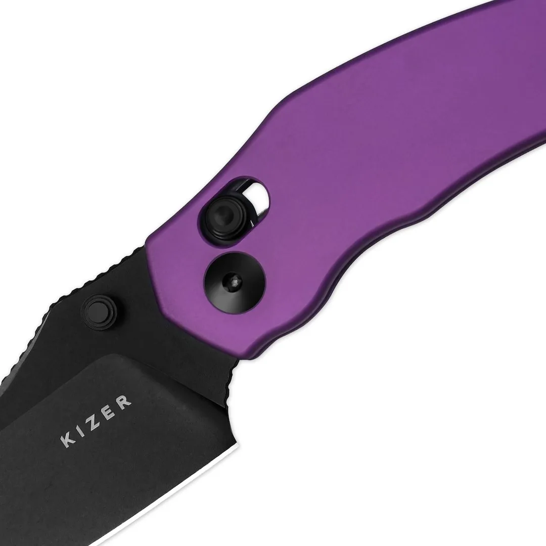 Nóż Kizer Mini Bulldog Purple Aluminum Nitro-V — zdjęcie 3