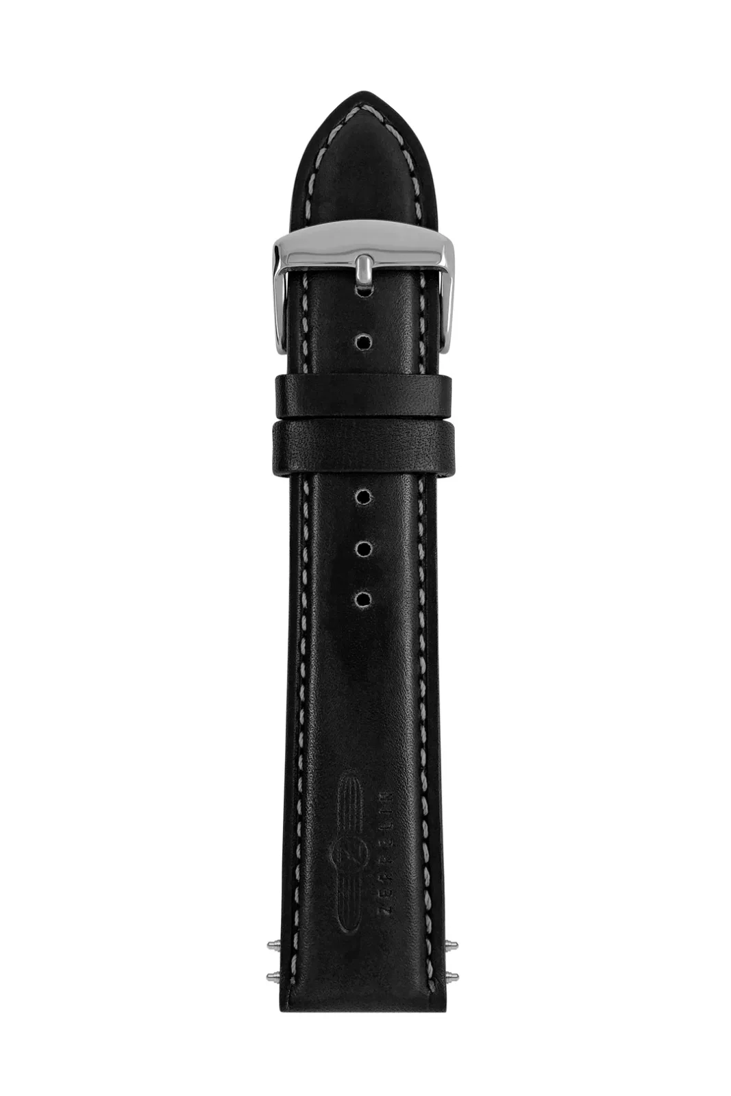 Pasek skórzany Zeppelin, czarny 22 mm — zdjęcie 1