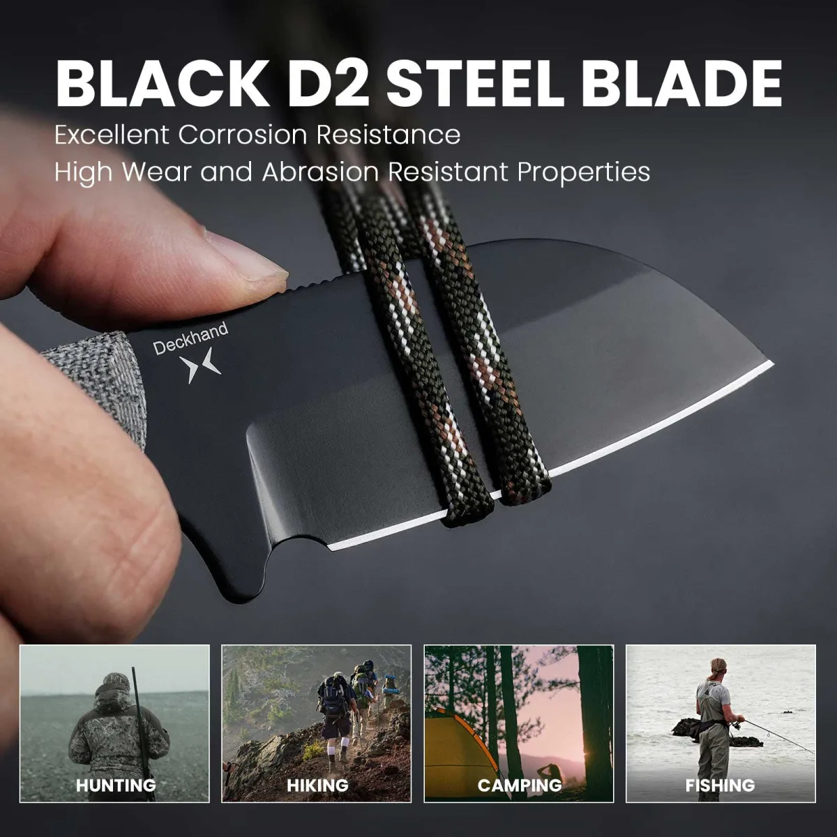 Nóż Kizer Fixed Deckhand Micarta+G10 D2 Black — zdjęcie 6