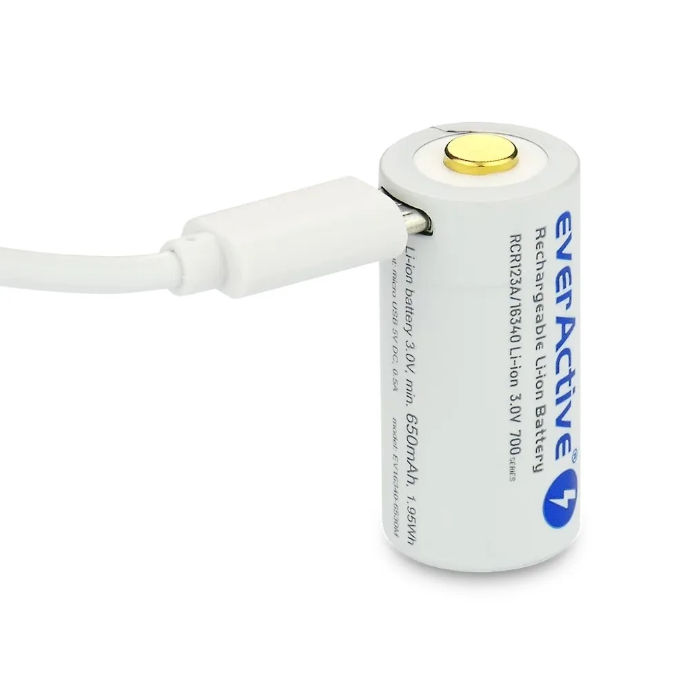 Akumulator everActive CR123A 3V Li-ion 700mAh mUSB — zdjęcie 3