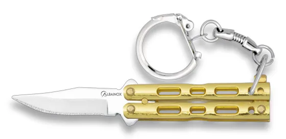 Nóż Brelok Albainox 02180-D Balisong Zamak Gold