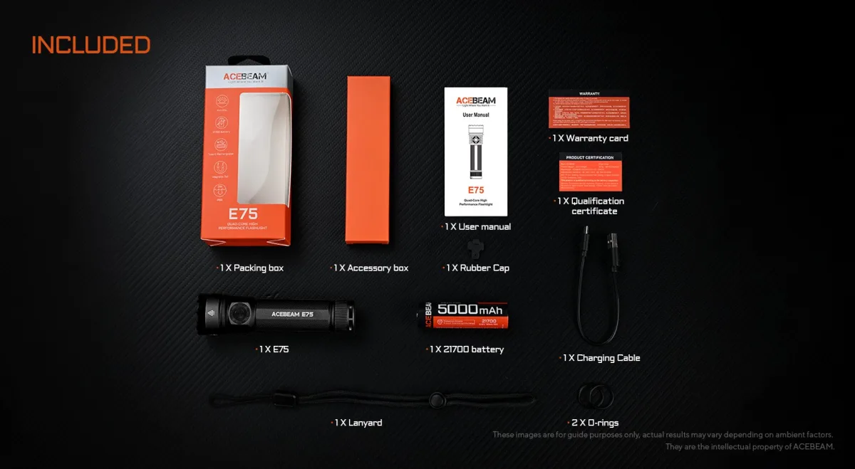 Latarka AceBeam E75 6500K Black — zdjęcie 3