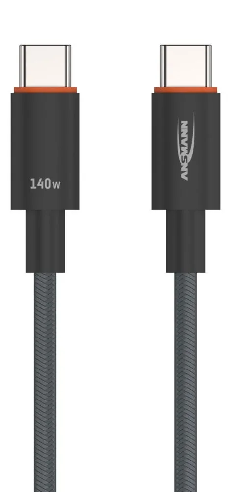 Kabel Ansmann USB-C/C, 140W, 60 cm, antracyt — zdjęcie 1