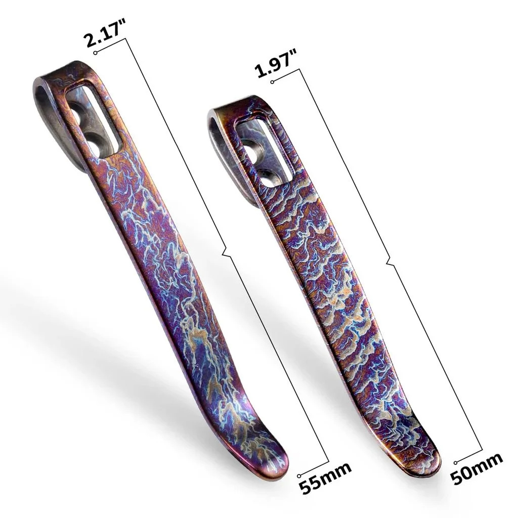 2 klipsy CIVIVI Flamed Titanium Blue/Purple 50/55 — zdjęcie 2
