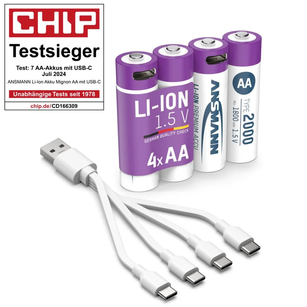 Akumulator Ansmann Li-Ion 18650 typ 3400 z USB-C — zdjęcie 6