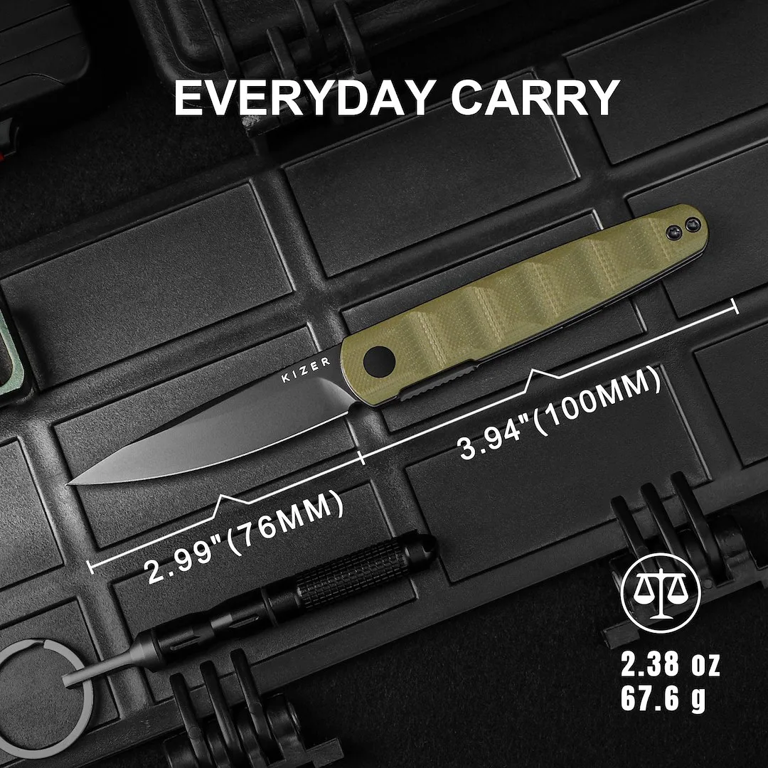 Nóż Kizer Bamboo G10 OD Green Nitro-V — zdjęcie 15