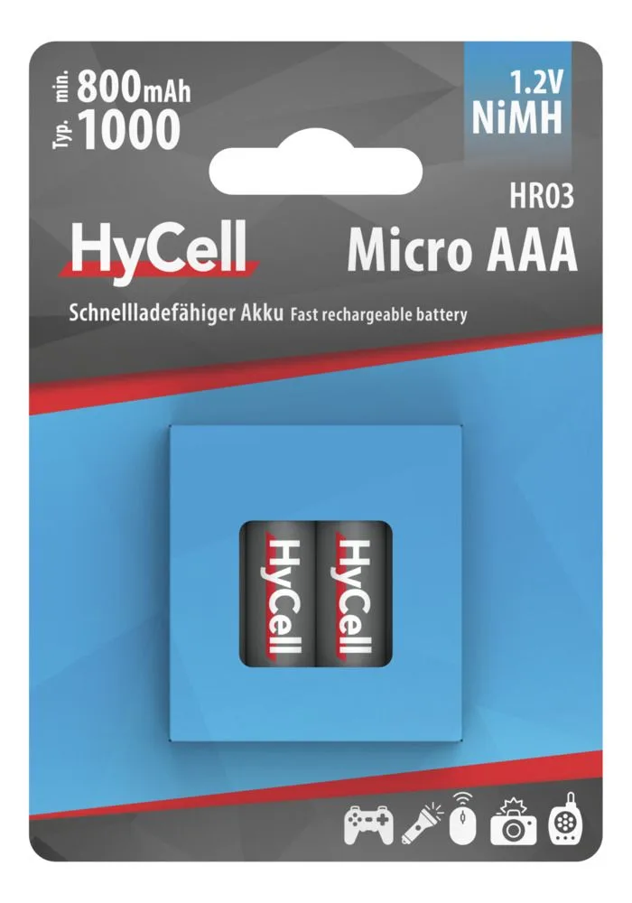Akumulatory HyCell NiMH AAA / HR03 typ 1000, 4 szt — zdjęcie 1