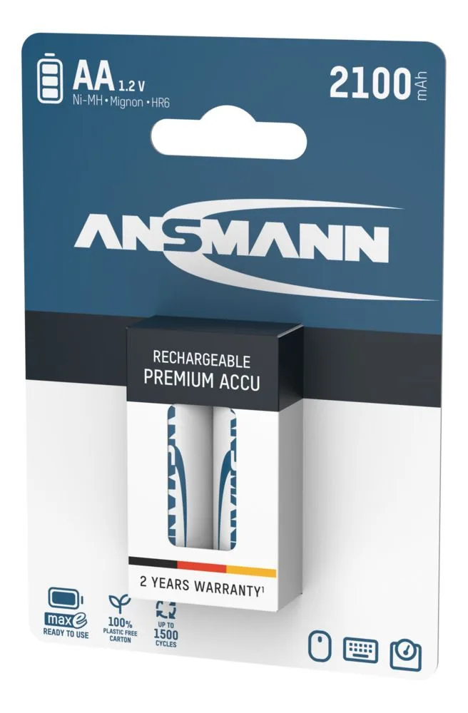 Akumulator Ansmann NiMH AA/HR6 2100 mAh maxE 2 szt — zdjęcie 4