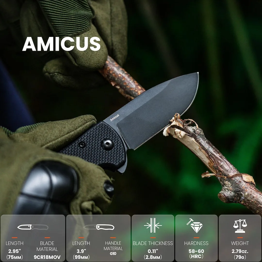 Nóż Kizer Amicus G10 9Cr18MoV — zdjęcie 10