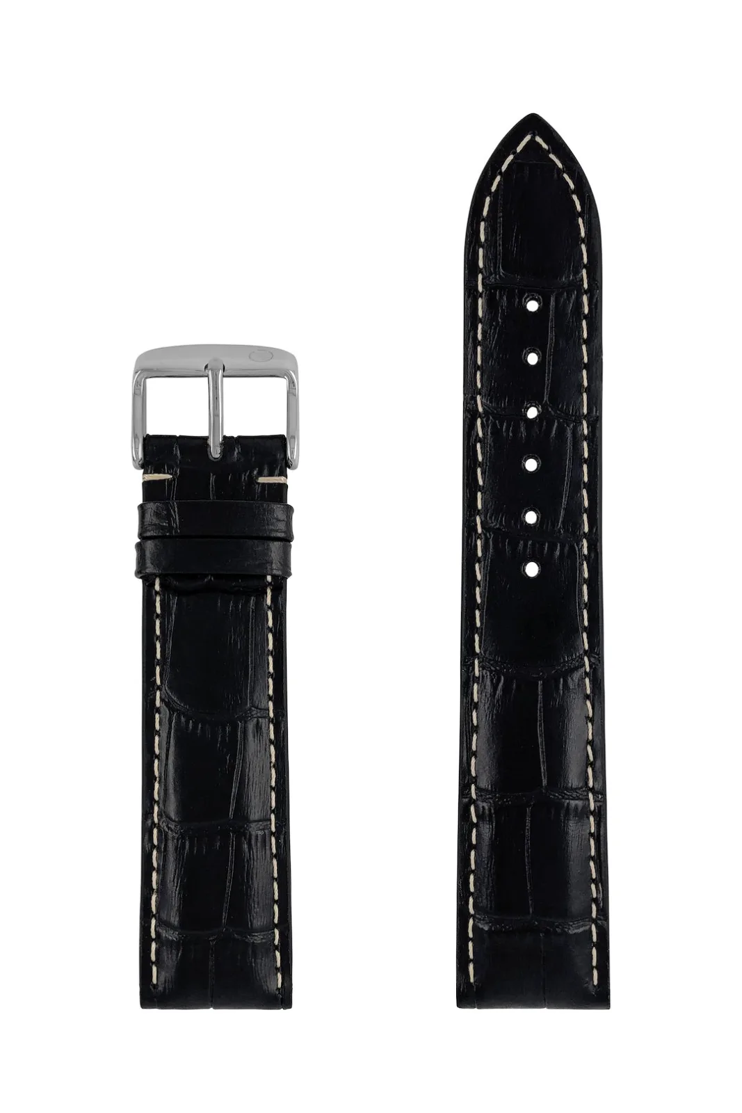 Pasek skórzany Zeppelin, czarny 22 mm — zdjęcie 2