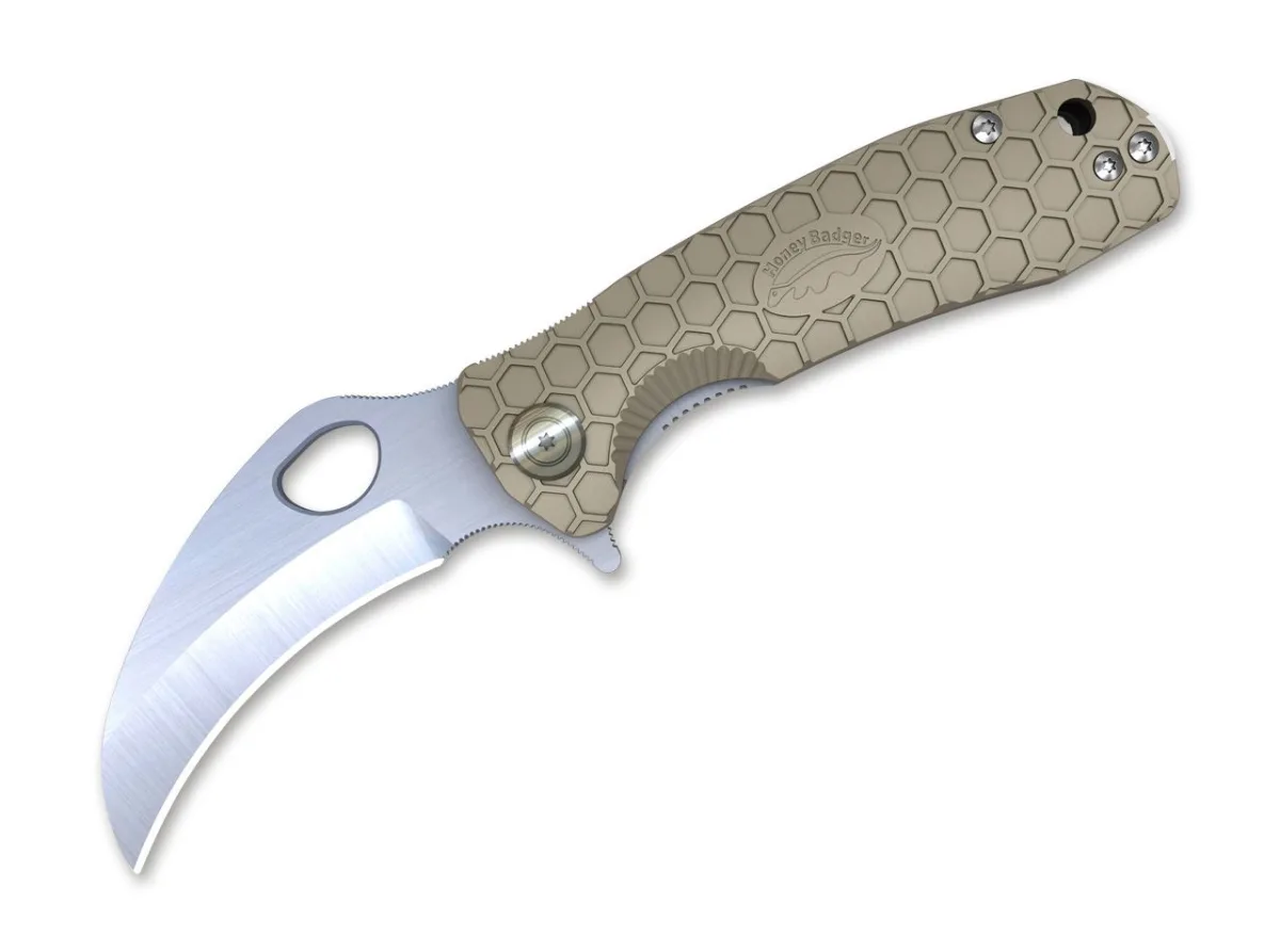 Nóż Honey Badger Claw D2 Medium Tan Plain — zdjęcie 1