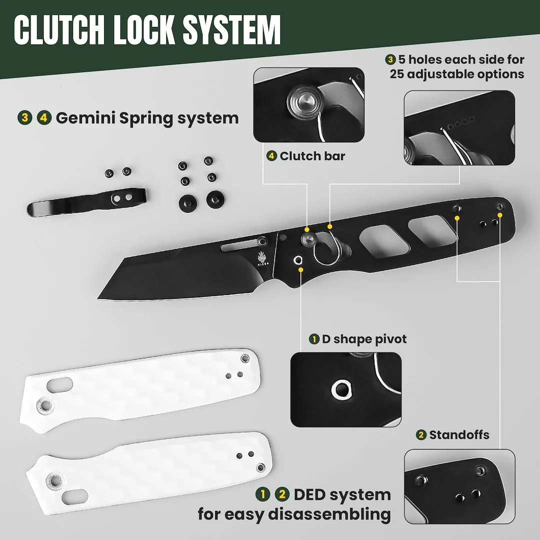 Nóż Kizer Task White G10 Nitro-V — zdjęcie 14